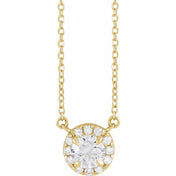 14K Yellow 5/8 CTW Lab-Grown Diamond French-Set 16-18" Necklace