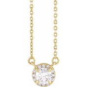 14K Yellow 3 mm Lab-Grown Diamond & .03 CTW Natural Diamond 18" Necklace