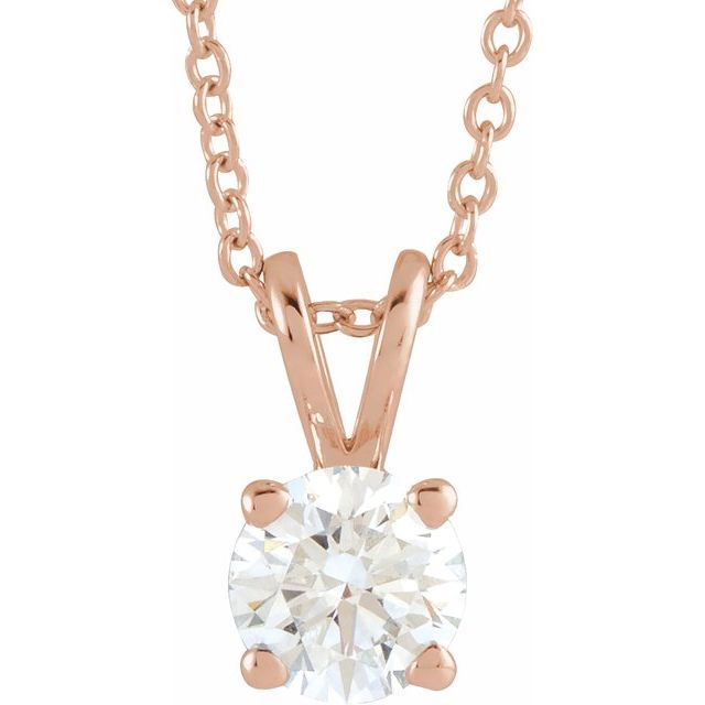 8 CT Lab-Grown Diamond Solitaire 16-18" Necklace