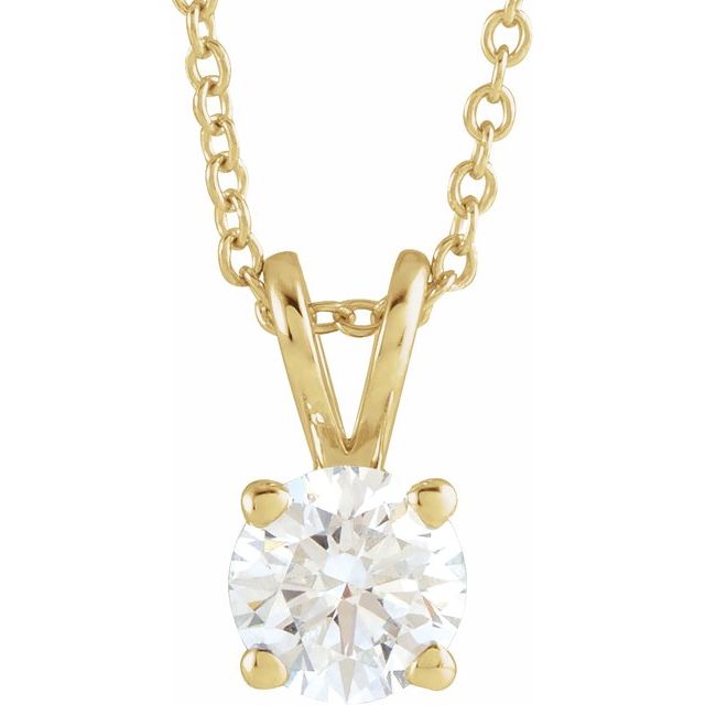 8 CT Lab-Grown Diamond Solitaire 16-18" Necklace