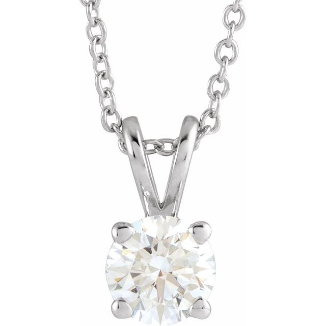 8 CT Lab-Grown Diamond Solitaire 16-18" Necklace