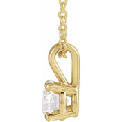 14K Yellow  5/8 CT Lab-Grown Diamond Solitaire 16-18" Necklace