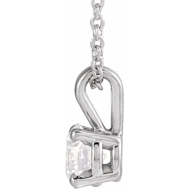 8 CT Lab-Grown Diamond Solitaire 16-18" Necklace
