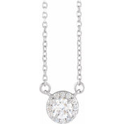 14K White 1/3 CTW Lab-Grown Diamond French-Set 16-18" Necklace