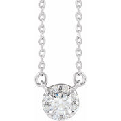 14K White 1/5 CTW Lab-Grown Diamond French-Set 16-18" Necklace