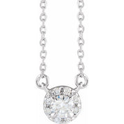 14K White 1/5 CTW Lab-Grown Diamond French-Set 16-18" Necklace