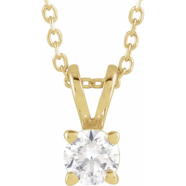 4 CT Lab-Grown Diamond Solitaire 16-18" Necklace