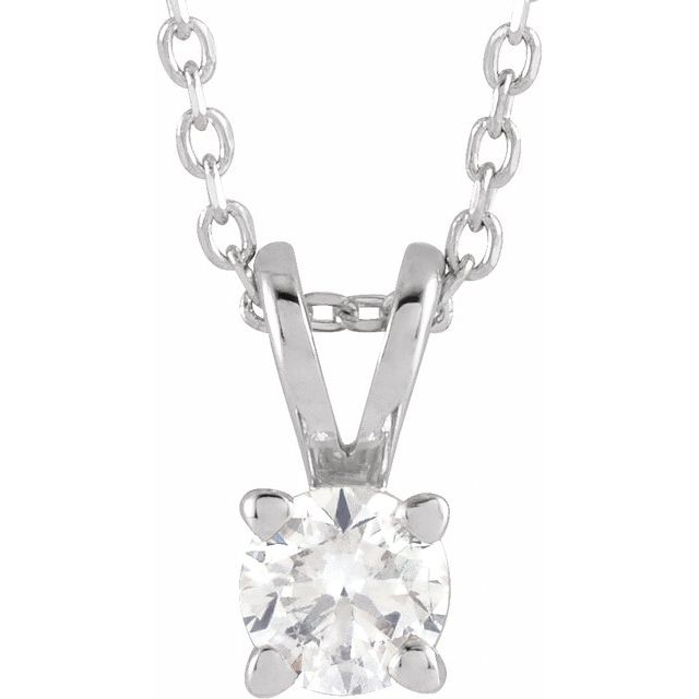 4 CT Lab-Grown Diamond Solitaire 16-18" Necklace