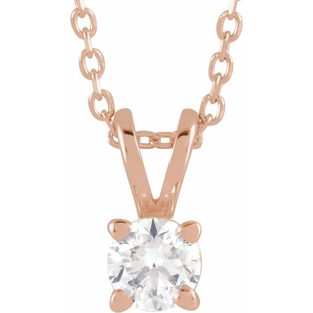 4 CT Lab-Grown Diamond Solitaire 16-18" Necklace