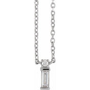Sterling Silver .07 CTW Natural Diamond Bar 18" Necklace