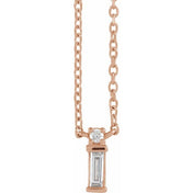 14K Rose .07 CTW Natural Diamond Bar 18" Necklace