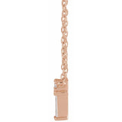 14K Rose .07 CTW Natural Diamond Bar 18" Necklace