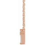 14K Rose .07 CTW Natural Diamond Bar 18" Necklace