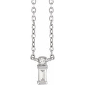 Sterling Silver .05 CTW Natural Diamond Bar 18" Necklace