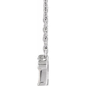 Sterling Silver .05 CTW Natural Diamond Bar 18" Necklace