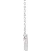 14K Natural Diamond Petite Double Interlocking Heart Necklace - 0.05 CTW, Adjustable Length