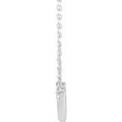 Platinum .05 CTW Natural Diamond Petite Double Interlocking Heart 16-18" Necklace