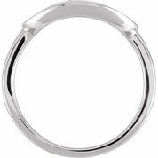 14K White 1/8 CTW Natural Diamond Initial B Ring