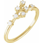 14K Gold Natural Diamond Constellation Rings - Stylish Zodiac Jewelry Collection