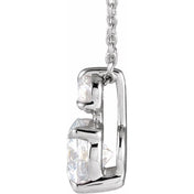 14K Lab-Grown Diamond Claw-Prong Necklace 16-18" with 1/4 to 1 CTW Diamond Weight