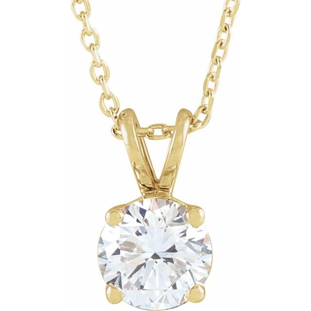 8 CT Lab-Grown Diamond Solitaire 16-18" Necklace