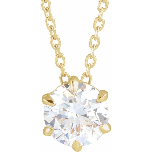 8 CT Lab-Grown Diamond Solitaire 16-18" Necklace