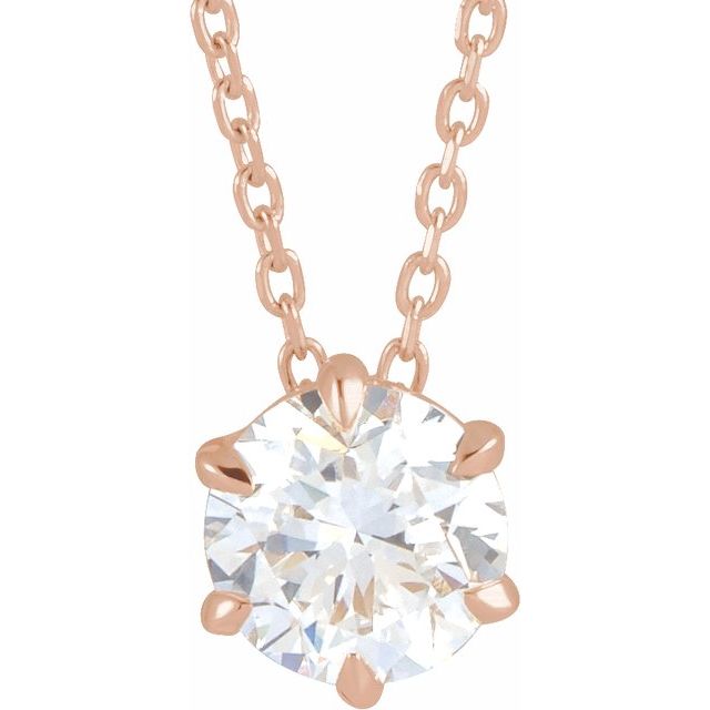 8 CT Lab-Grown Diamond Solitaire 16-18" Necklace