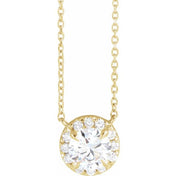 14K Yellow 3 mm Lab-Grown Diamond & .03 CTW Natural Diamond 18" Necklace