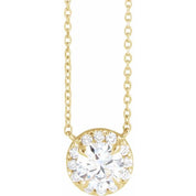 14K Yellow 3 mm Lab-Grown Diamond & .03 CTW Natural Diamond 18" Necklace