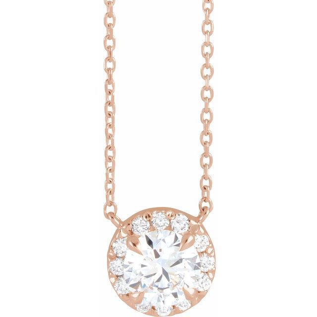 14K Rose 1 CTW Lab-Grown Diamond French-Set 16-18" Necklace
