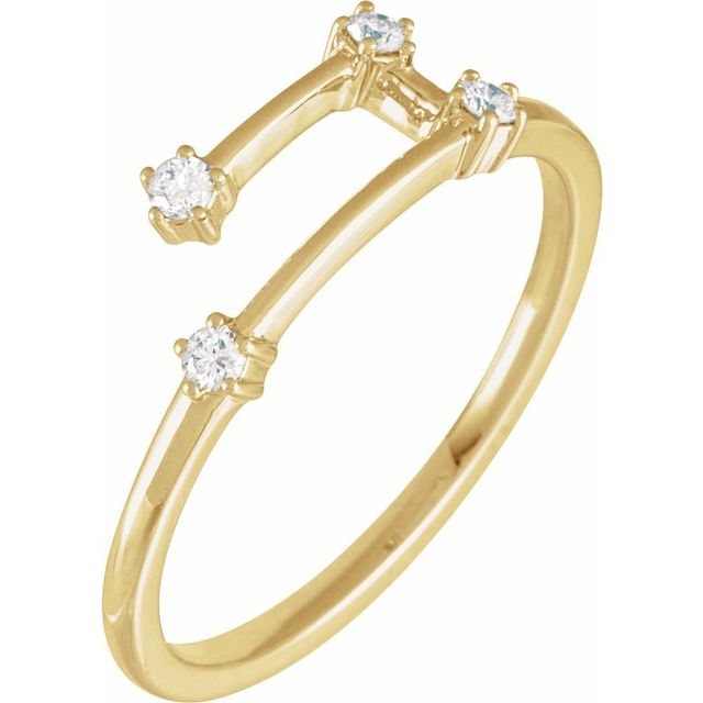 14K Gold Natural Diamond Constellation Rings - Stylish Zodiac Jewelry Collection