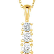 14K Lab-Grown Diamond 18" Necklace with 1/6 to 1/2 CTW in White or Yellow Gold