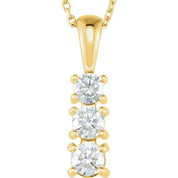 14K Lab-Grown Diamond 18" Necklace with 1/6 to 1/2 CTW in White or Yellow Gold