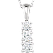 14K Lab-Grown Diamond 18" Necklace with 1/6 to 1/2 CTW in White or Yellow Gold