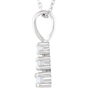 14K White 1/3 CTW Natural Diamond Graduated 18" Necklace