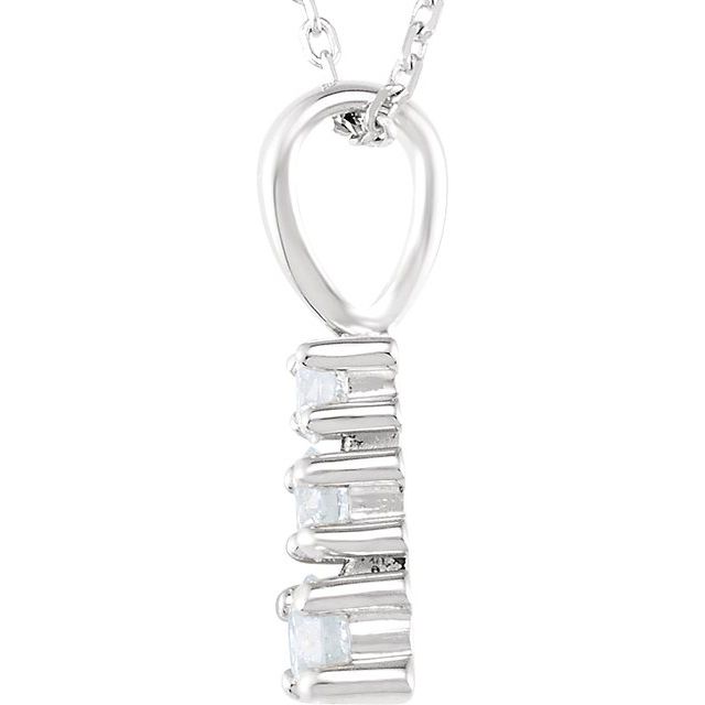 14K White 1/3 CTW Natural Diamond Graduated 18" Necklace