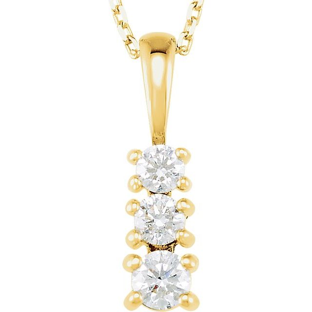 14K White 1/3 CTW Natural Diamond Graduated 18" Necklace
