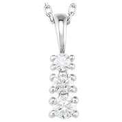 14K White 1/6 CTW Natural Diamond Graduated 18" Necklace