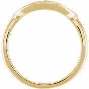 14K Yellow 1/10 CTW Natural Diamond Initial A Ring