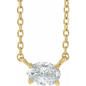 14K 3/8 CT Natural Diamond Solitaire Necklace 16-18"