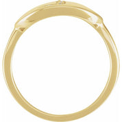 14K Yellow .05 CTW Natural Diamond Initial J Ring
