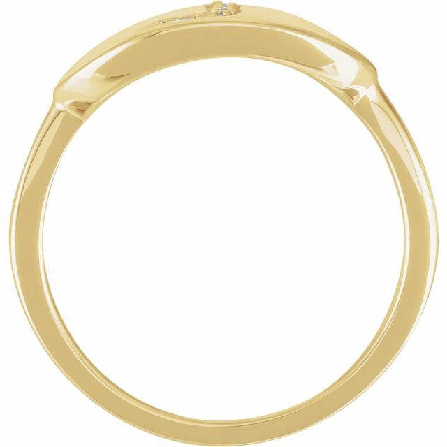 14K Yellow .05 CTW Natural Diamond Initial J Ring