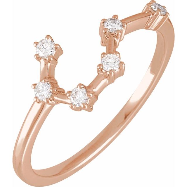 14K Gold Natural Diamond Constellation Rings - Stylish Zodiac Jewelry Collection