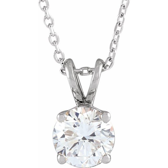8 CT Lab-Grown Diamond Solitaire 16-18" Necklace