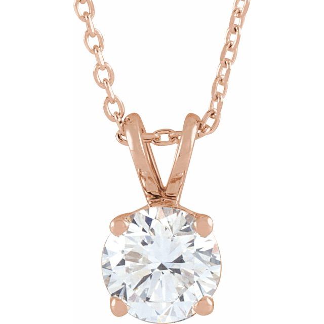 8 CT Lab-Grown Diamond Solitaire 16-18" Necklace