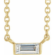 Natural Diamond Stackable Solitaire Necklace Adjustable 16-18" Series 88073