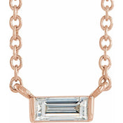 Natural Diamond Stackable Solitaire Necklace Adjustable 16-18" Series 88073