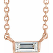 Natural Diamond Stackable Solitaire Necklace Adjustable 16-18" Series 88073