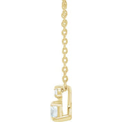 14K Lab-Grown Diamond Claw-Prong Necklace 16-18" with 1/4 to 1 CTW Diamond Weight