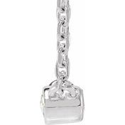 Sterling Silver 1/3 CT Rose-Cut Natural Diamond Bezel-Set 18" Necklace